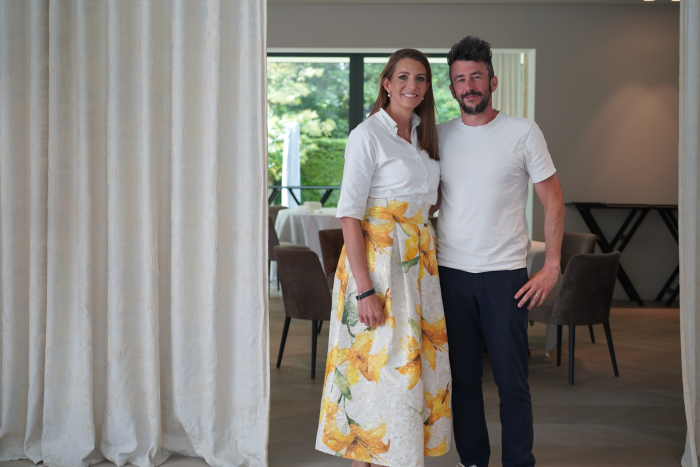 Inge Waeles van Boury met Robin Vanderels directeur van Horeca Forma