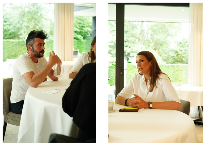 Robin Vanderelst van Horeca Forma en Inge Waeles van Boury in conversatie